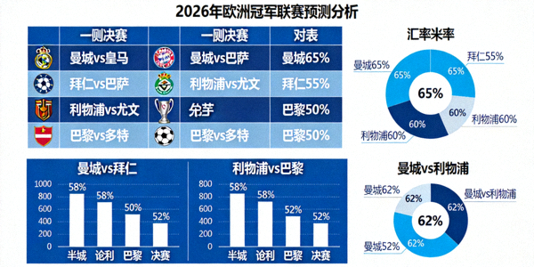 2026年欧洲冠军联赛预测分析 - 展示球队对阵与概率图